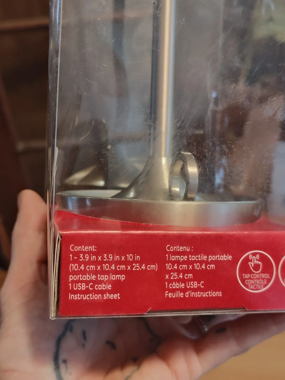 Ashland Portable Tap Lamp in Brushed Silver